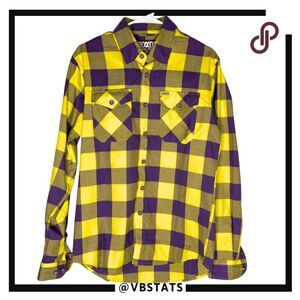 Dixxon Flannel Men's The Mamba Kobe Bryant Button Up Shirt Yellow Purple Small
